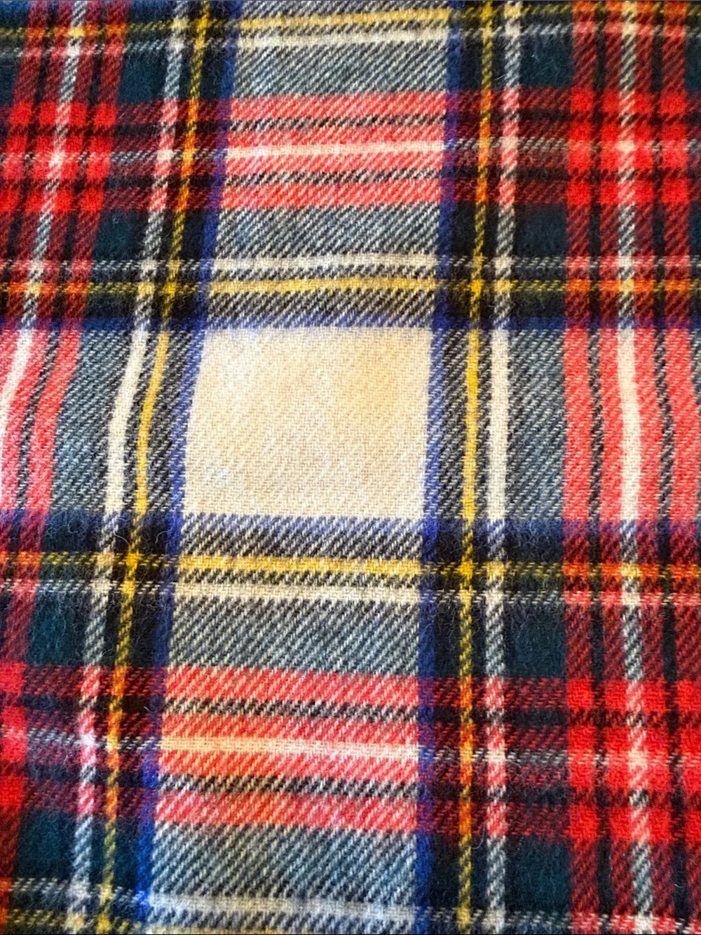 Vintage Made in Scotland 100% Pure Wool Tartan Plaid Scarf Fringe 56”